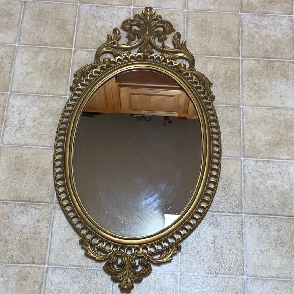 Vintage Gold Ornate Wall Mirror #4421